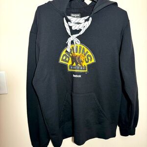 Men’s Reebok Boston Bruins Hockey String Hoodie Size M